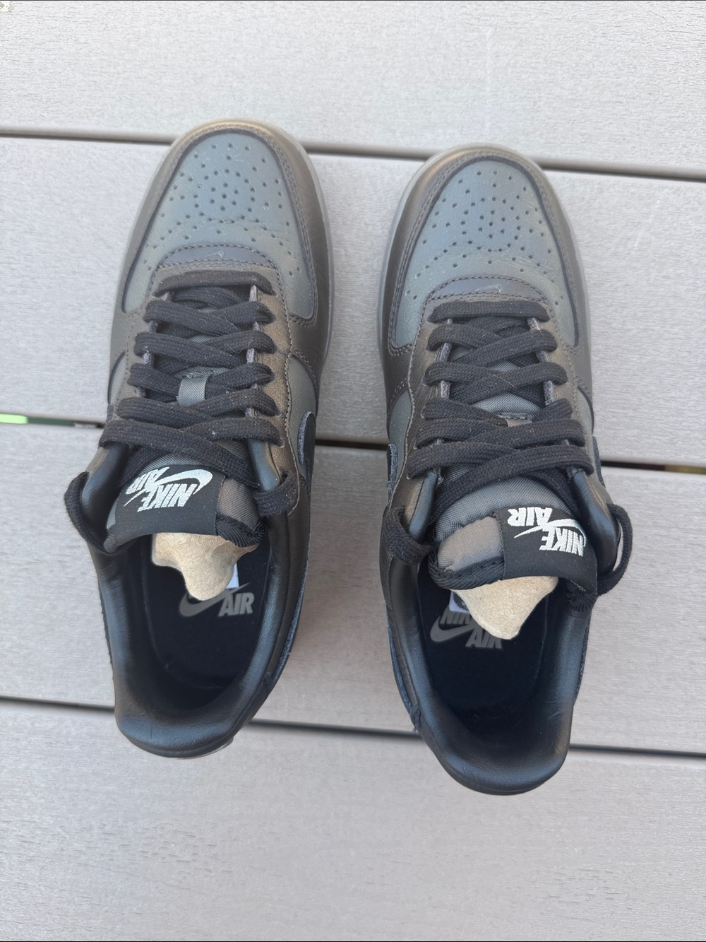 Nike Air Force 1 Low Men's Sneakers - Black/Grey - Picture 2 of 5